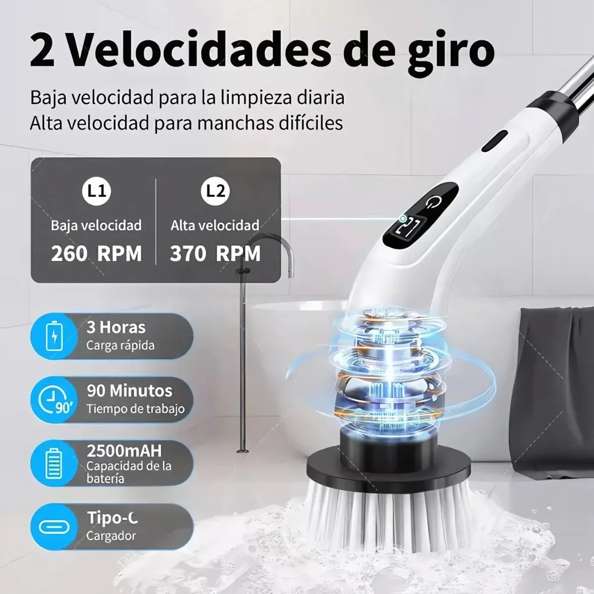 Cepillo Eléctrico de Limpieza 9 en 1