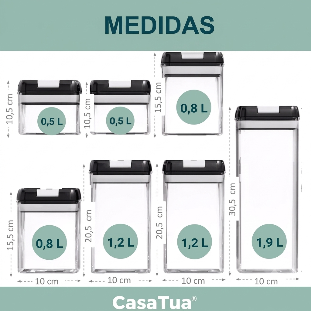 Organizadores herméticos de cocina x7 pieza